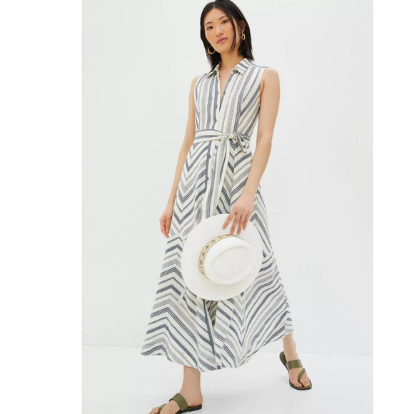 Anthropologie Dresses & Skirts - New Anthropologie Coastal Stripe Maxi Shirtdress $178 SMALL Belted